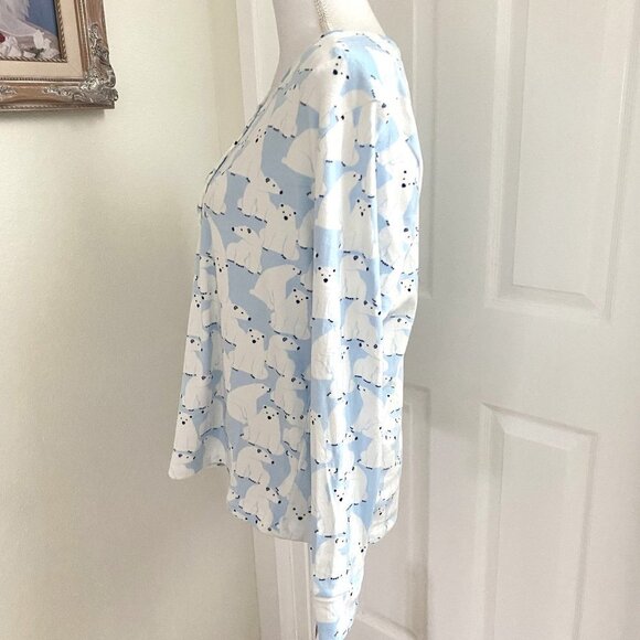 Target Polar Bear Holiday Matching Family Pajama Top Wondershop™ Blue Large - Picture 7 of 9